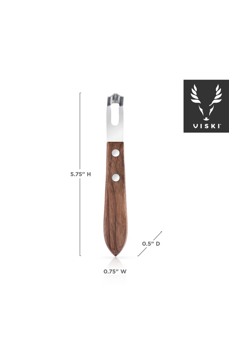 Viski Professional Walnut Channel Knife in Stainless Steel, Alternate, color, Brown