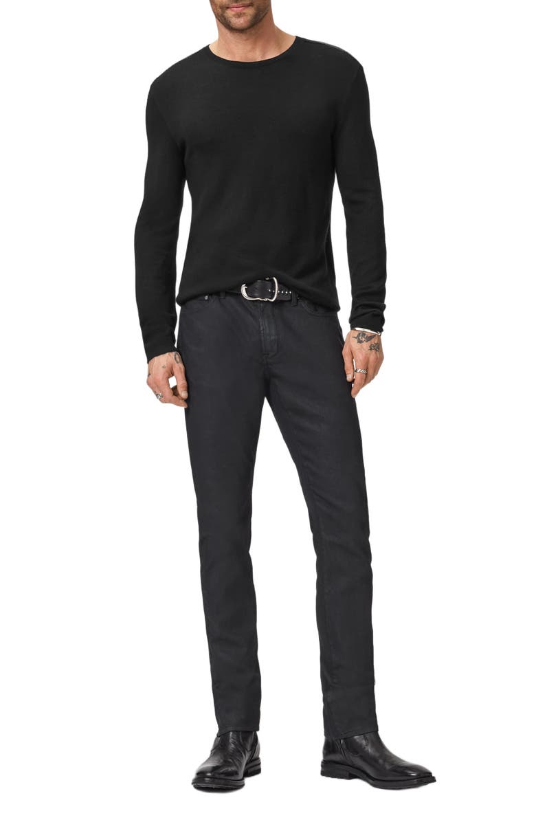 John Varvatos Novas Regular Fit Alpaca & Silk Sweater, Alternate, color, Black