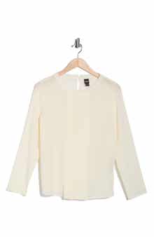 BOSS Bemiu Pleated Long Sleeve Silk Top