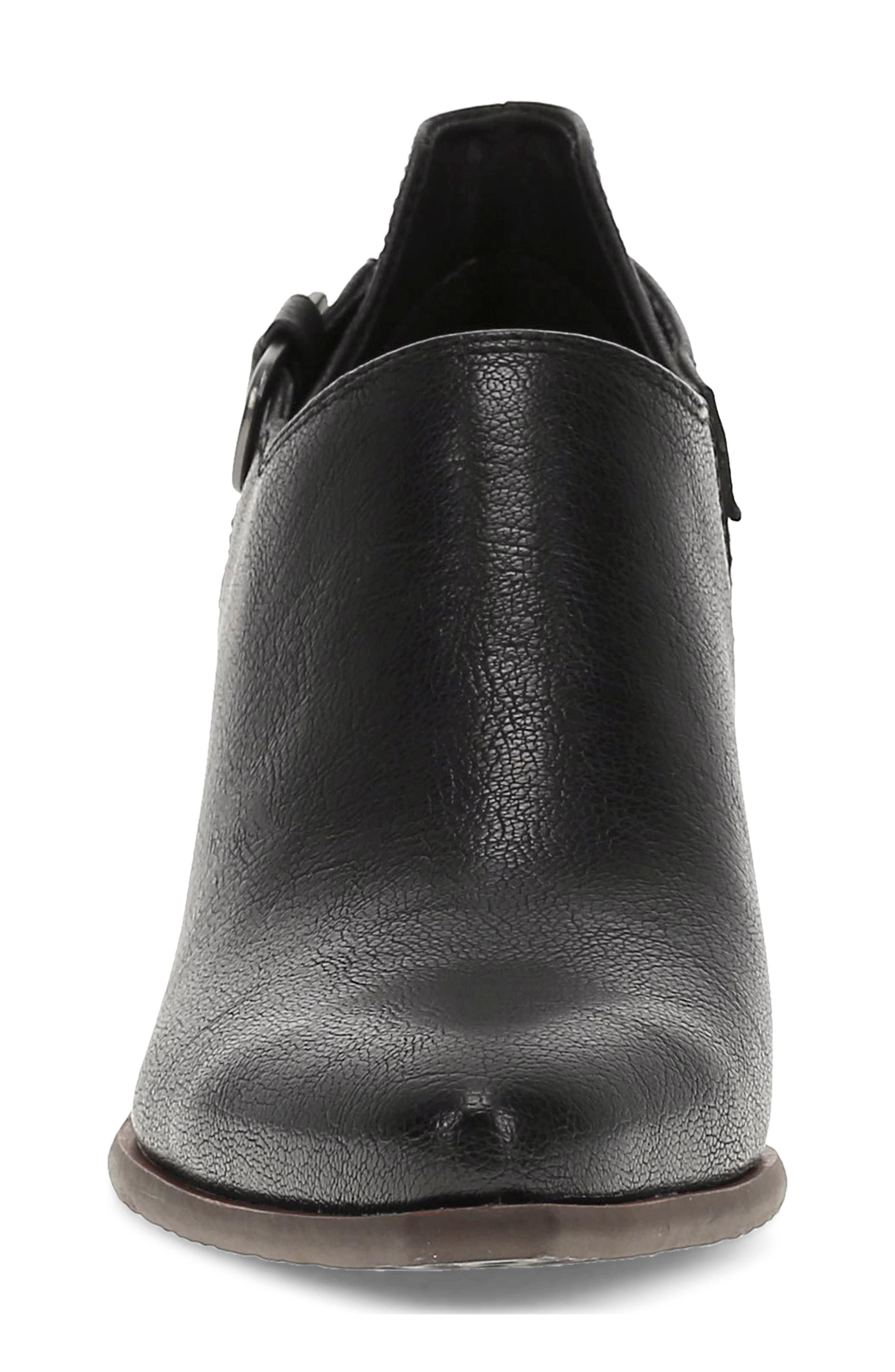 Yanah Croc Embossed Faux Leather Bootie, Alternate, color, BLACK