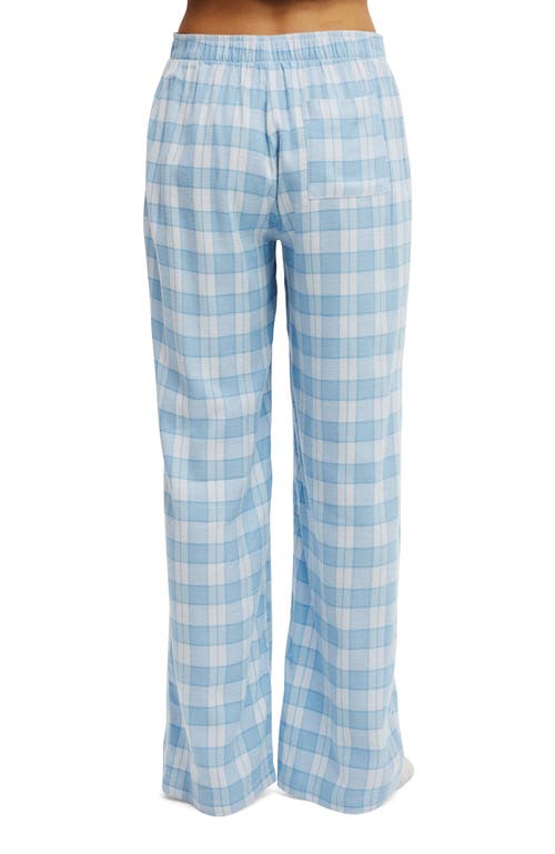 Cotton On Body Flannel Wide Leg Pant In Blue