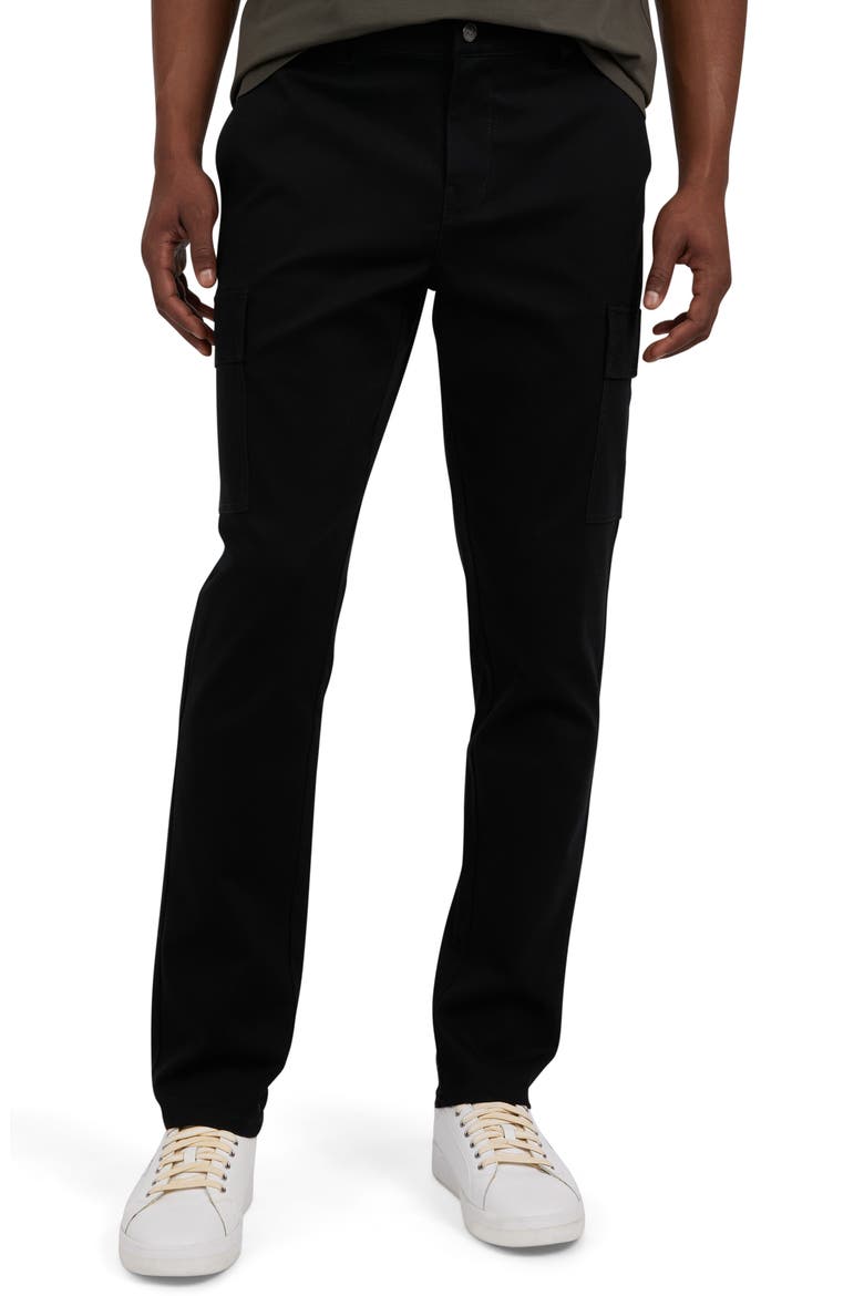 Powerstretch Flat Front Chino Pants, Main, color, BLACK