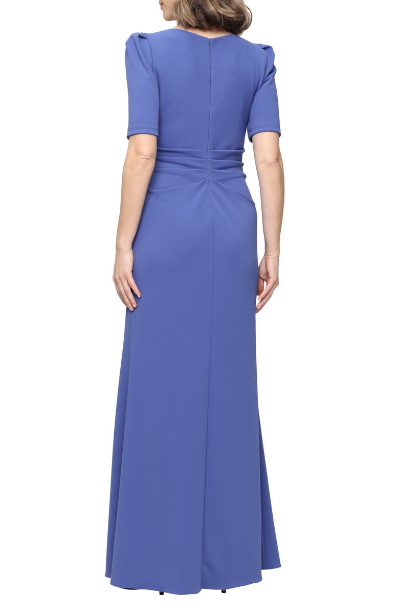 Alex Evenings Embellished Stretch Crepe Gown, Alternate, color, Cornflower