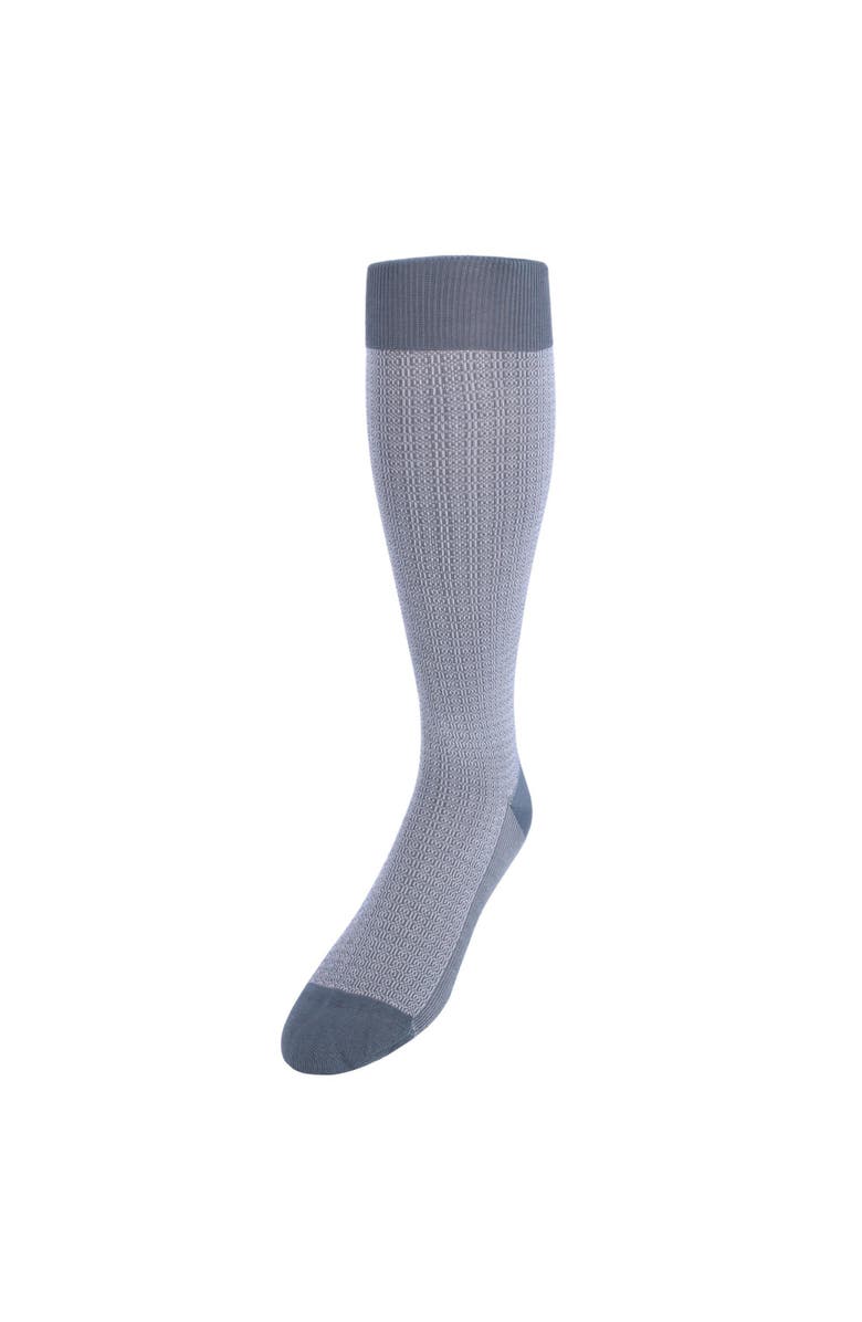 Trafalgar Bernard Chain Link Over The Calf Mercerized Cotton Socks, Main, color, Grey