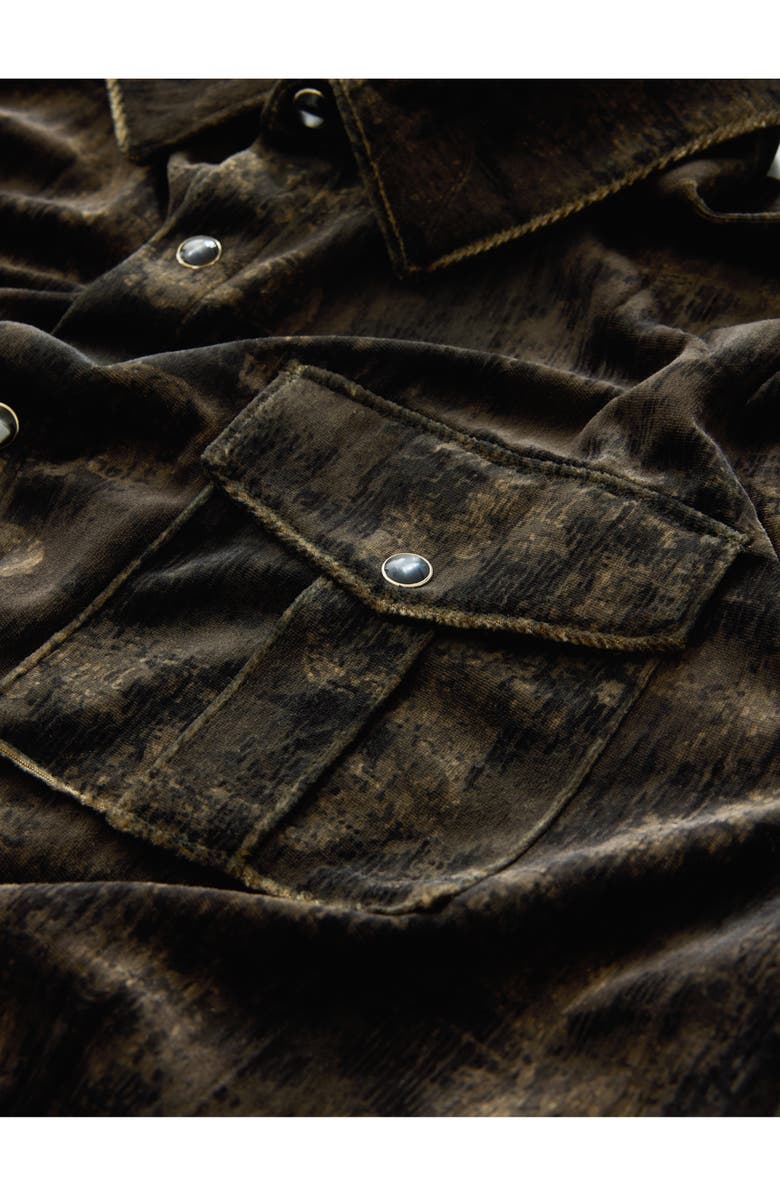 John Varvatos Ferentino Knit Snap-Up Shirt, Alternate, color, 