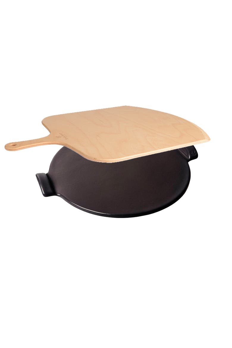 14.5 Inch Pizza Stone & Peel Gift Set, Charcoal, Main, color, Charcoal
