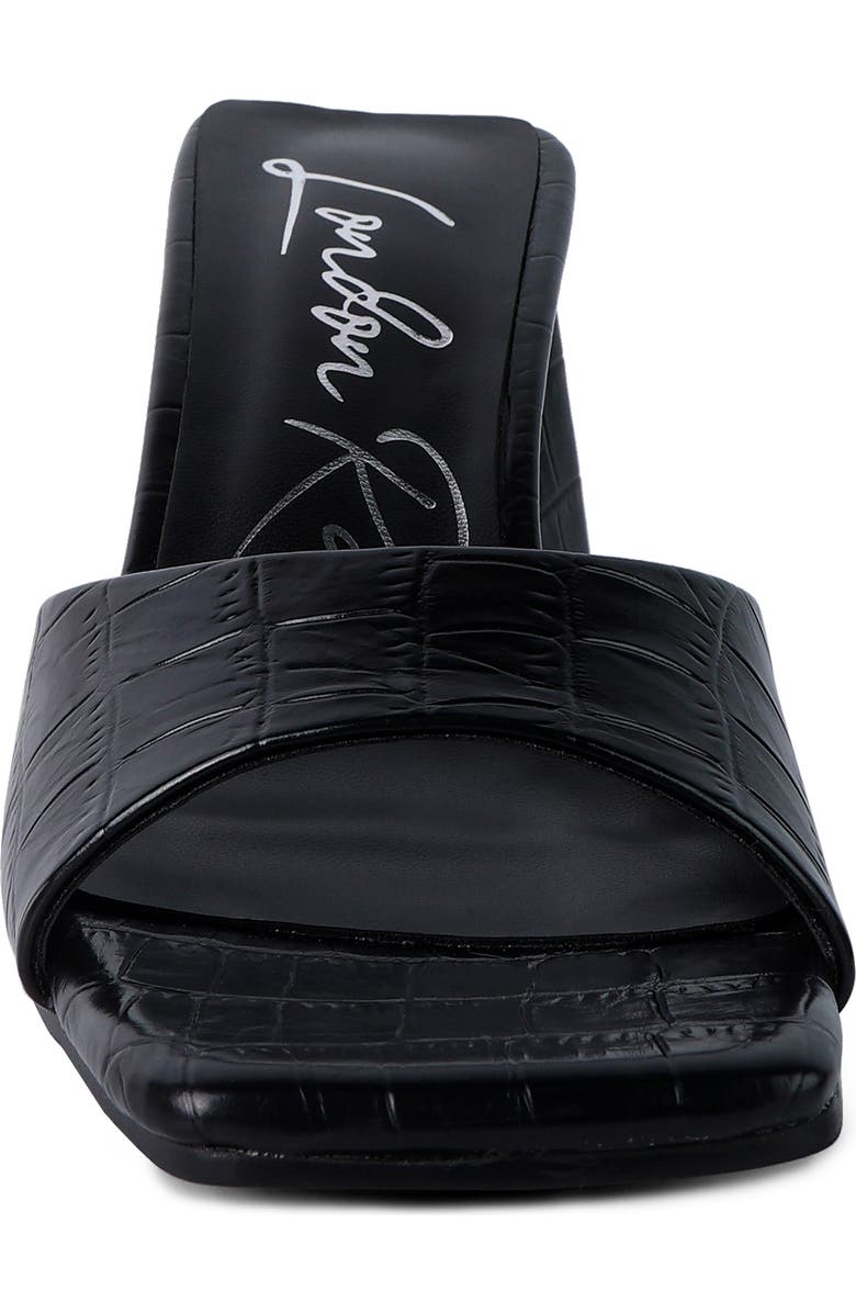 LONDON RAG Trinity Croc Embossed Triangle Block Heel Sandal, Alternate, color,