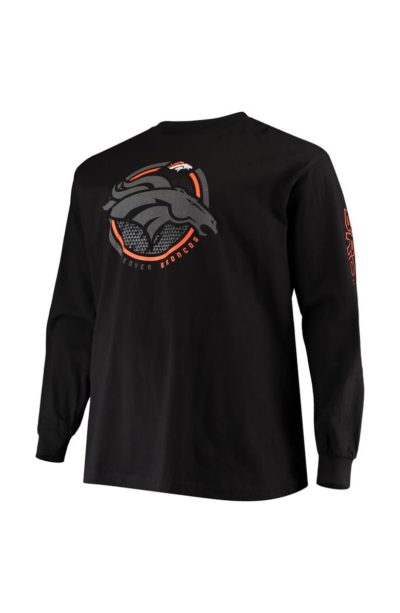 FANATICS Men's Fanatics Branded Black Denver Broncos Big & Tall Color Pop Long Sleeve T-Shirt, Alternate, color,