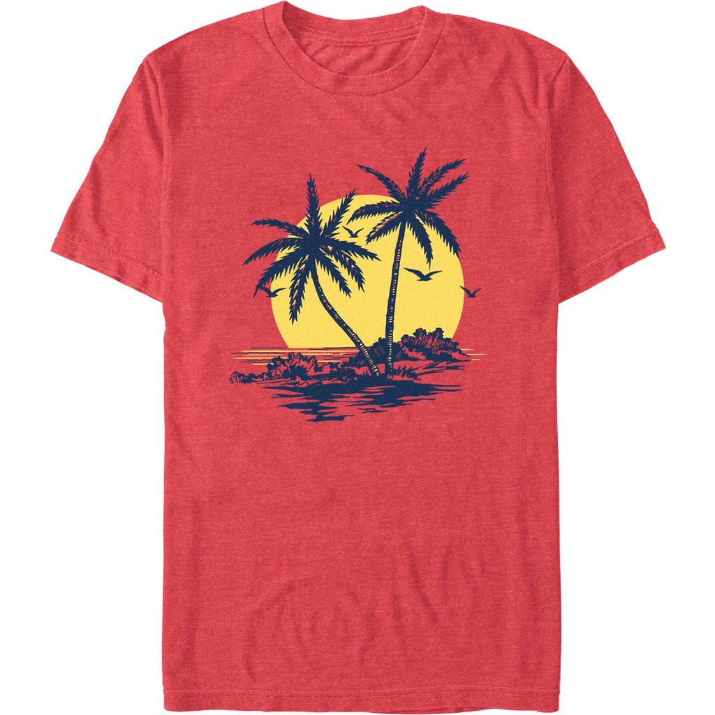 Men's Lost Gods Full Moon Palms  Graphic T-Shirt in Red Heather  product
