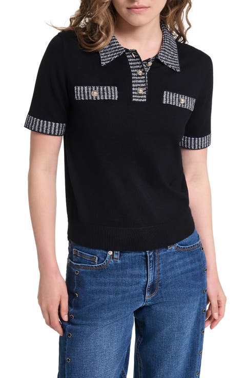 Johnny Collar Contrast Trim Polo Sweater
