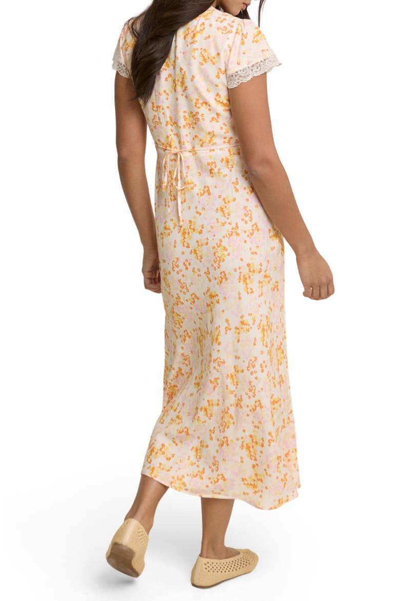 Aida Floral Midi Dress, Alternate, color, ORANGE