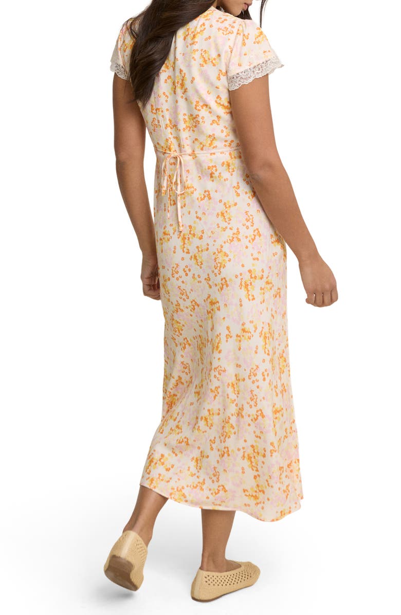 Nobody's Child Aida Floral Midi Dress, Alternate, color, Orange