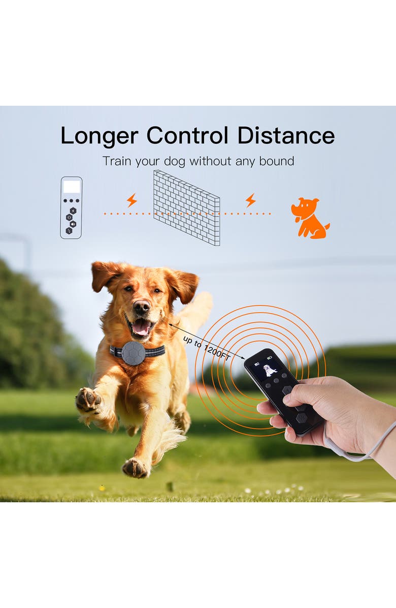 PET LIFE Howless LED 1-to-2 Dog 1,200 Foot Range 7-Level Vibration and Sound Training Dog Collar, Alternate, color, 