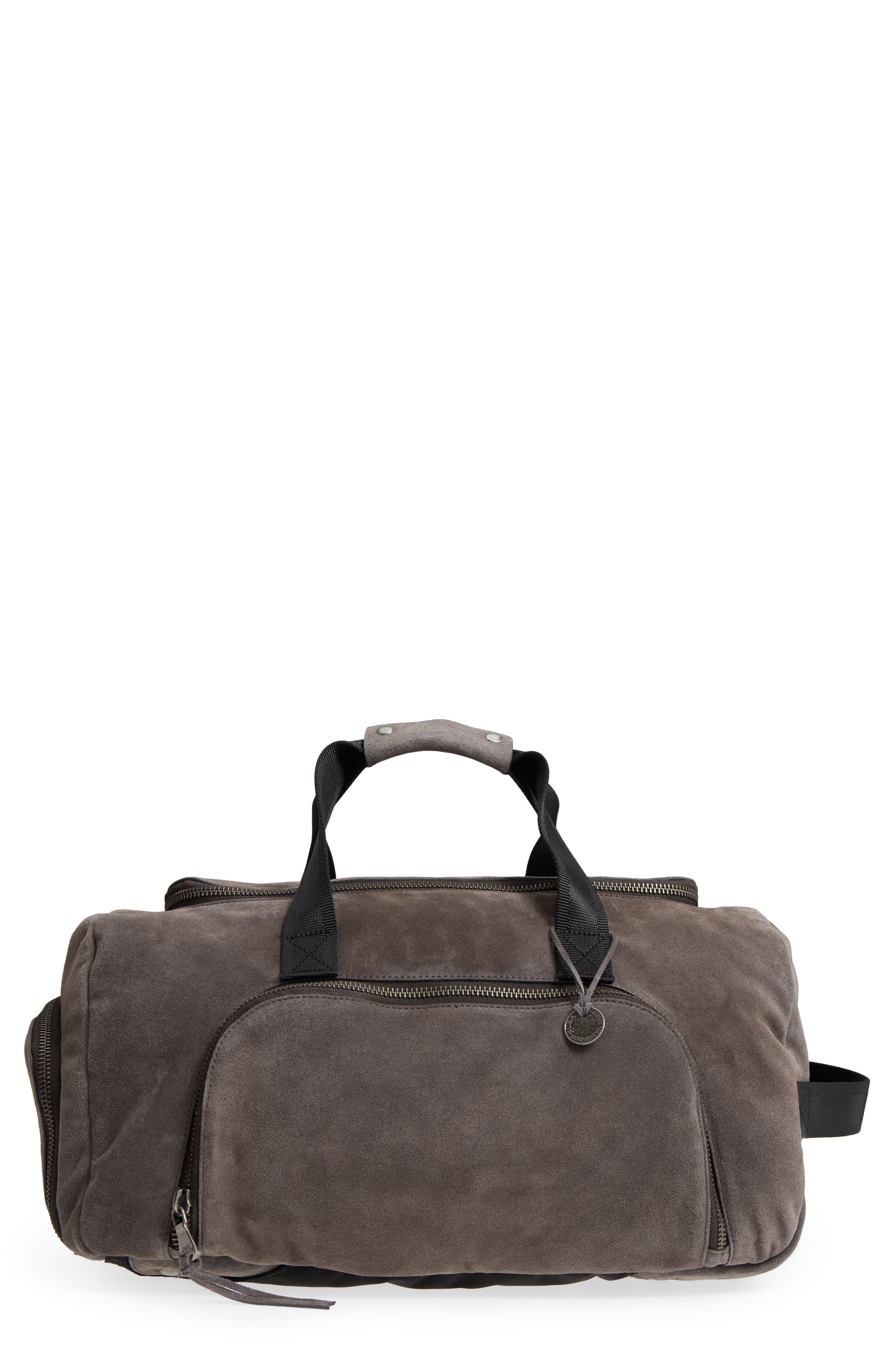 John Varvatos Star USA Brooklyn Suede Convertible Duffel Bag, Main, color, 