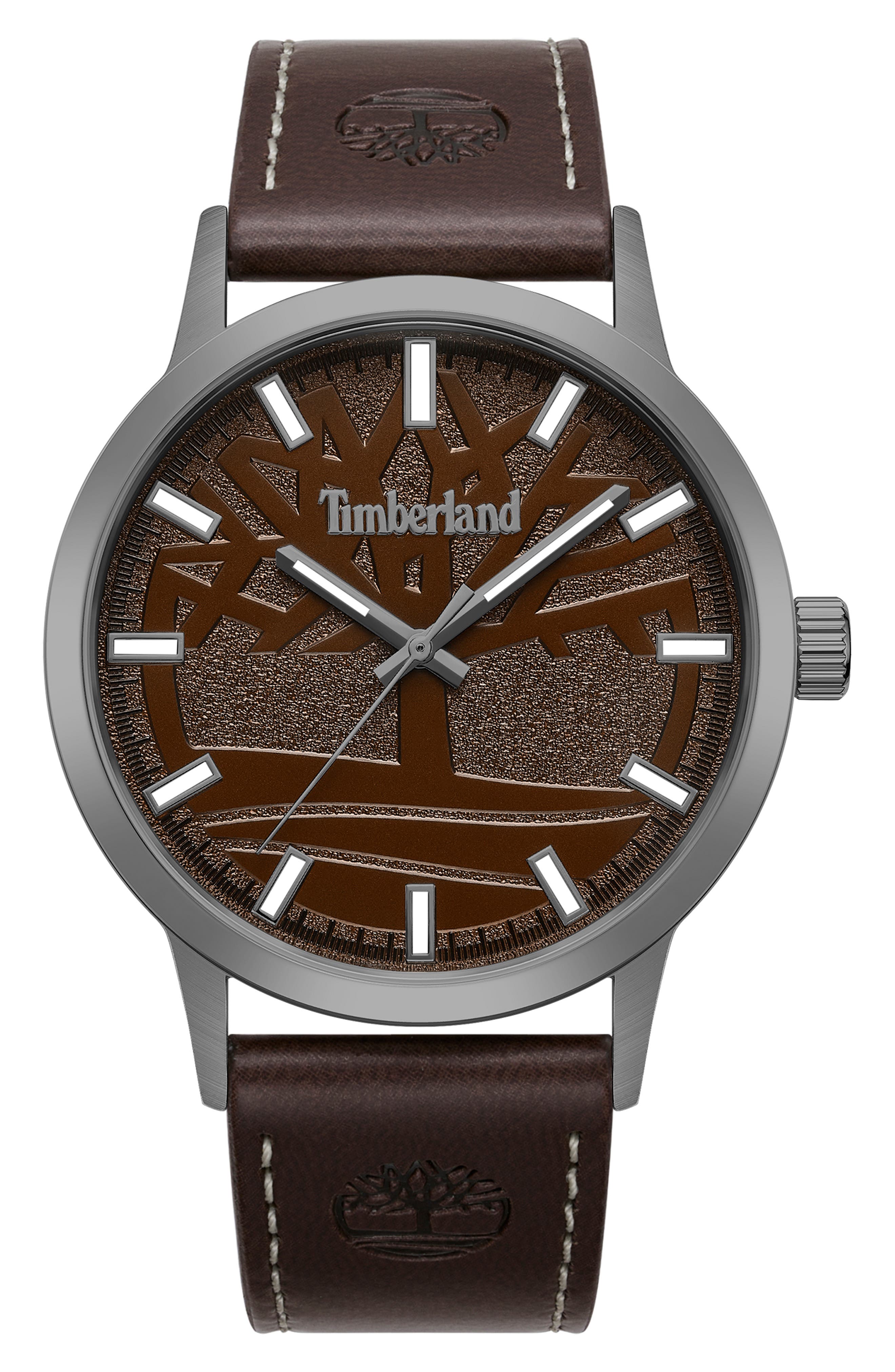 Timberland Classic Quartz Leather Strap Watch, 43mm