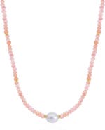 The Lovery Fine Jewelry Pink Opal Bead Pearl Necklace