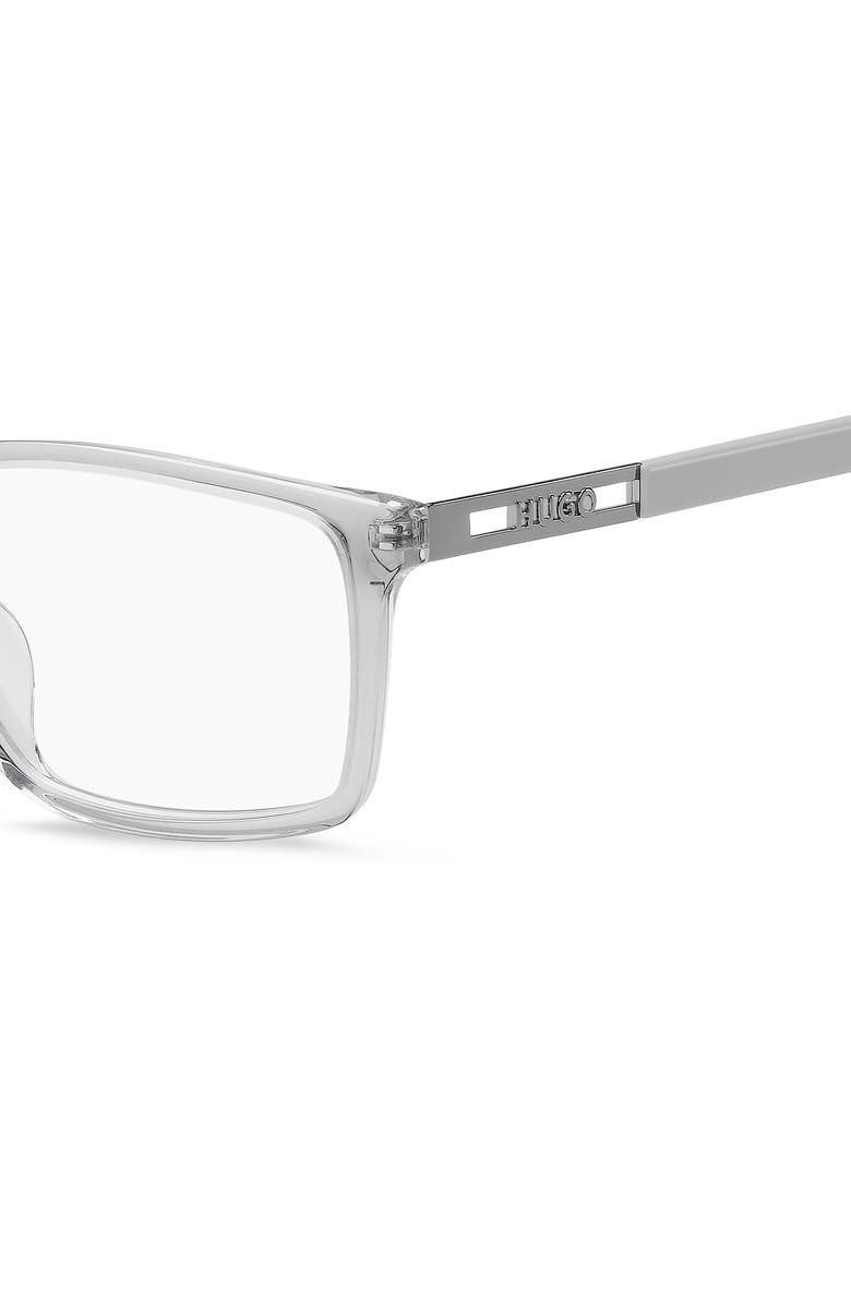 HUGO 55mm Rectangular Optical Glasses, Alternate, color, Grey
