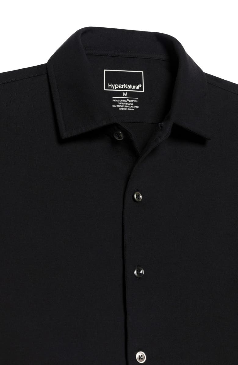 Hypernatural El Capitan Supima<sup>®</sup> Cotton Blend Piqué Knit Button-Up Shirt, Alternate, color,