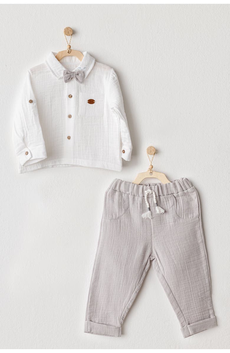 Andy Wawa Muslin Bowtie Outfit Set, Alternate, color, 