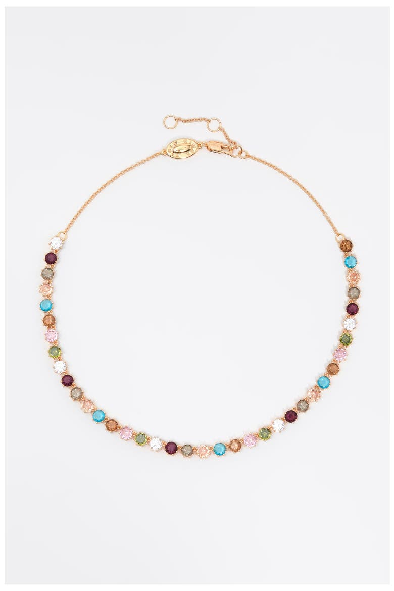 Chain Crystal Necklace, Main, color, GOLD