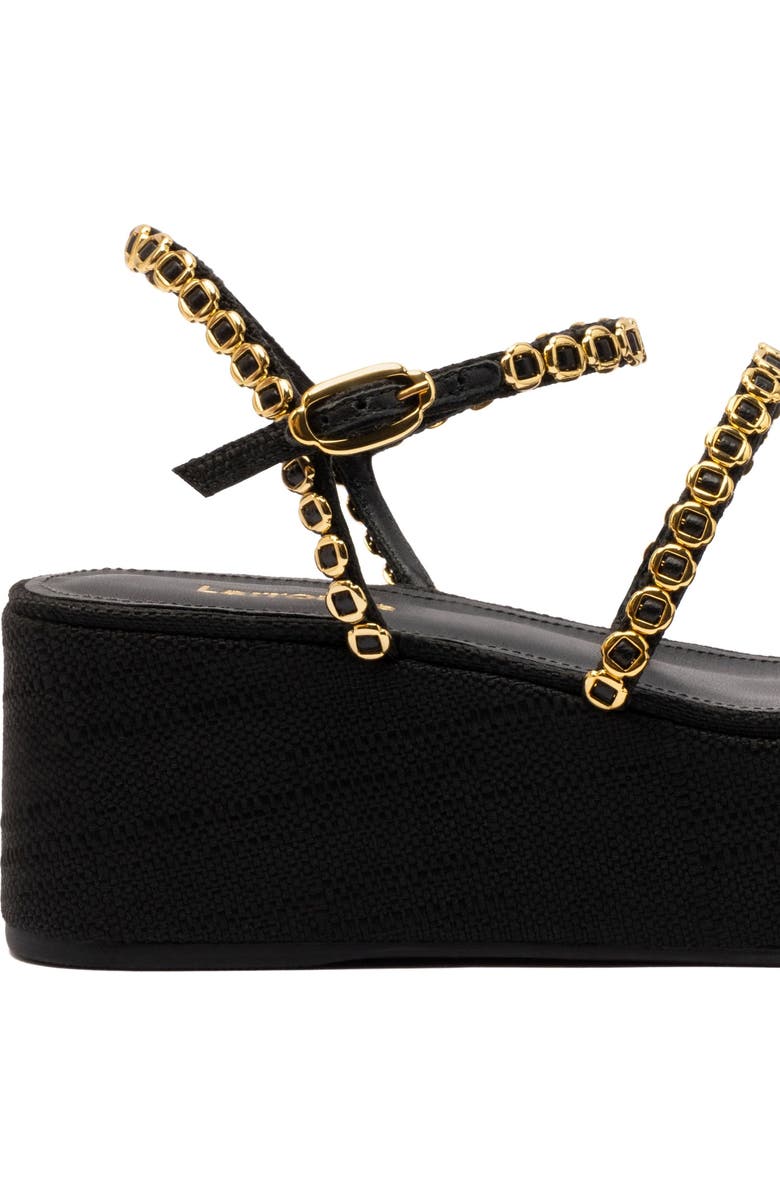 Larroudé Gio Milanina Flatform Sandal, Alternate, color, Black