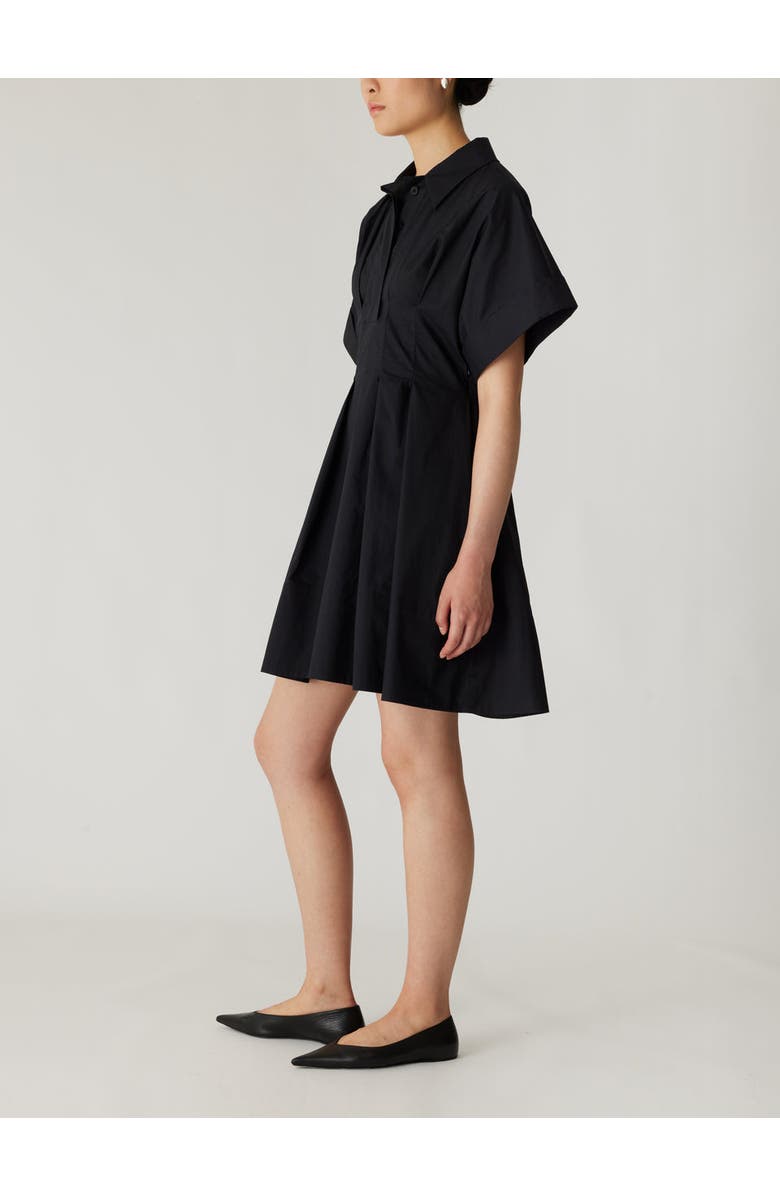 Rebecca Taylor Poplin Waisted Shirt Dress, Alternate, color, Black