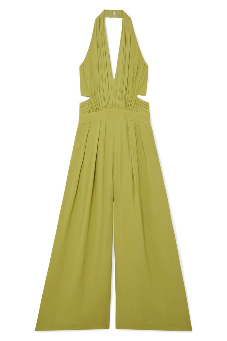 Lainey Halter Wide Leg Jumpsuit, Alternate, color, GREEN