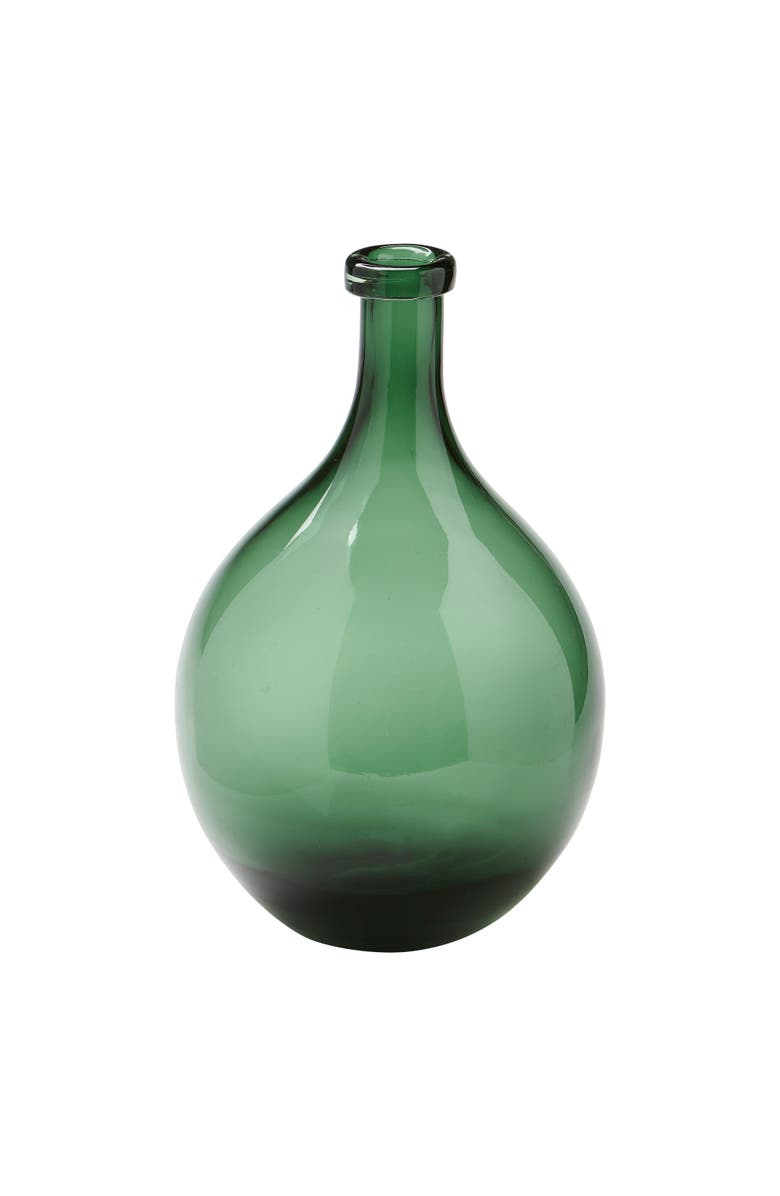 tag Oversized Vintage Green Glass Wine Bottle Decorative Vase, Main, color, Green