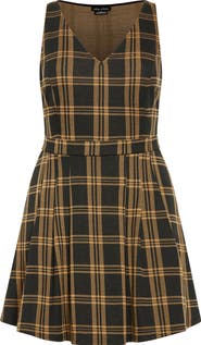 City Chic Miss Molly Sleeveless Plaid Minidress