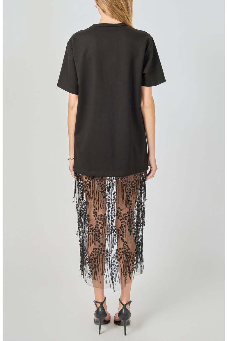 Mix Rhinestone Lace Maxi Dress, Alternate, color, BLACK