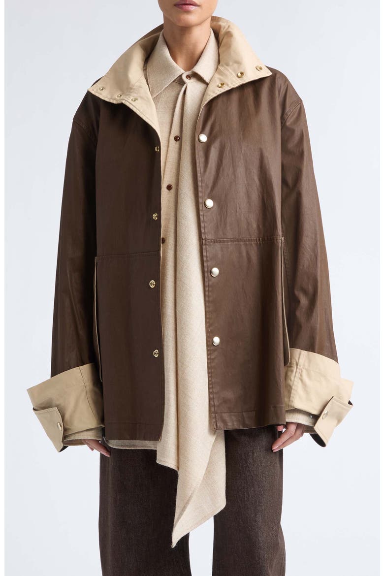 Asha Coated Cotton Coat, Main, color, TOBACCO/ RYE