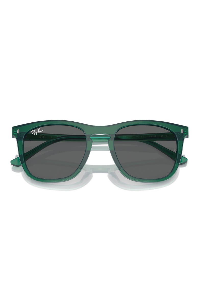 53mm Square Sunglasses, Alternate, color, TRANSPARENT GREEN