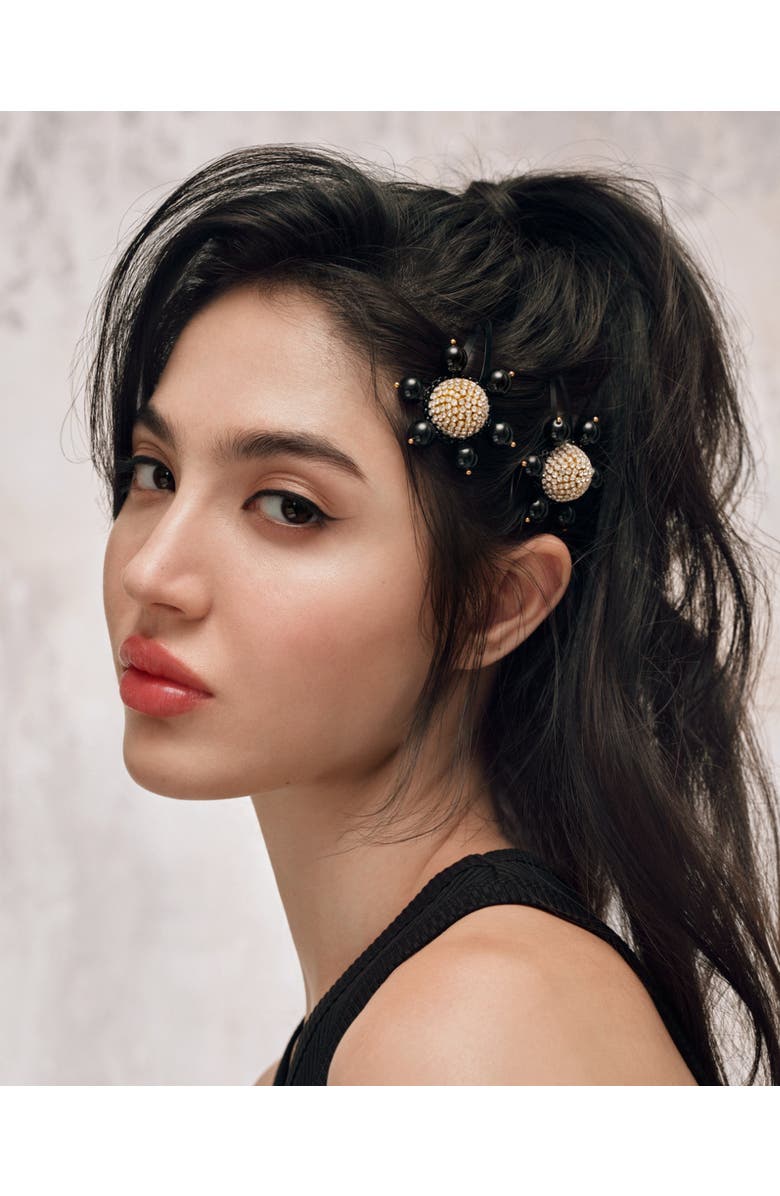 Saulė Label Jolie Barrette - Pair, Alternate, color, Slick Black