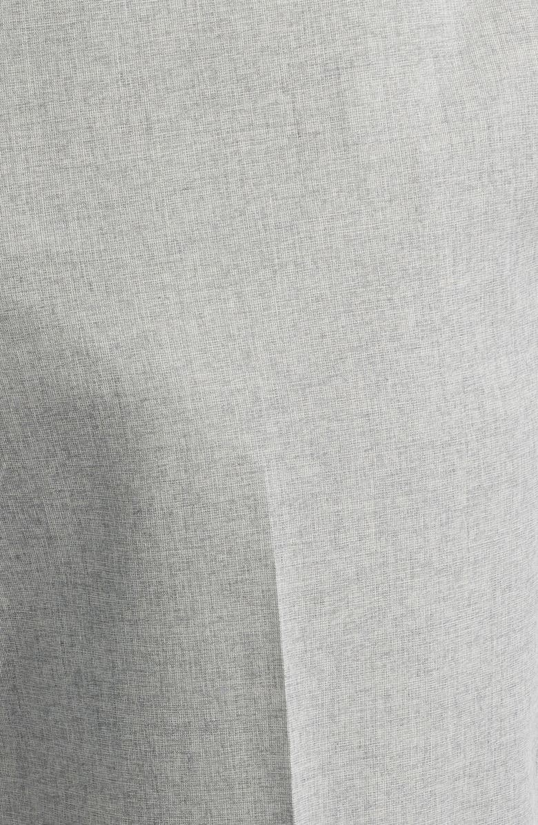 Peter Millar Harker Flat Front Light Grey Wool & Cotton Mélange Dress Pants, Alternate, color, Light Grey