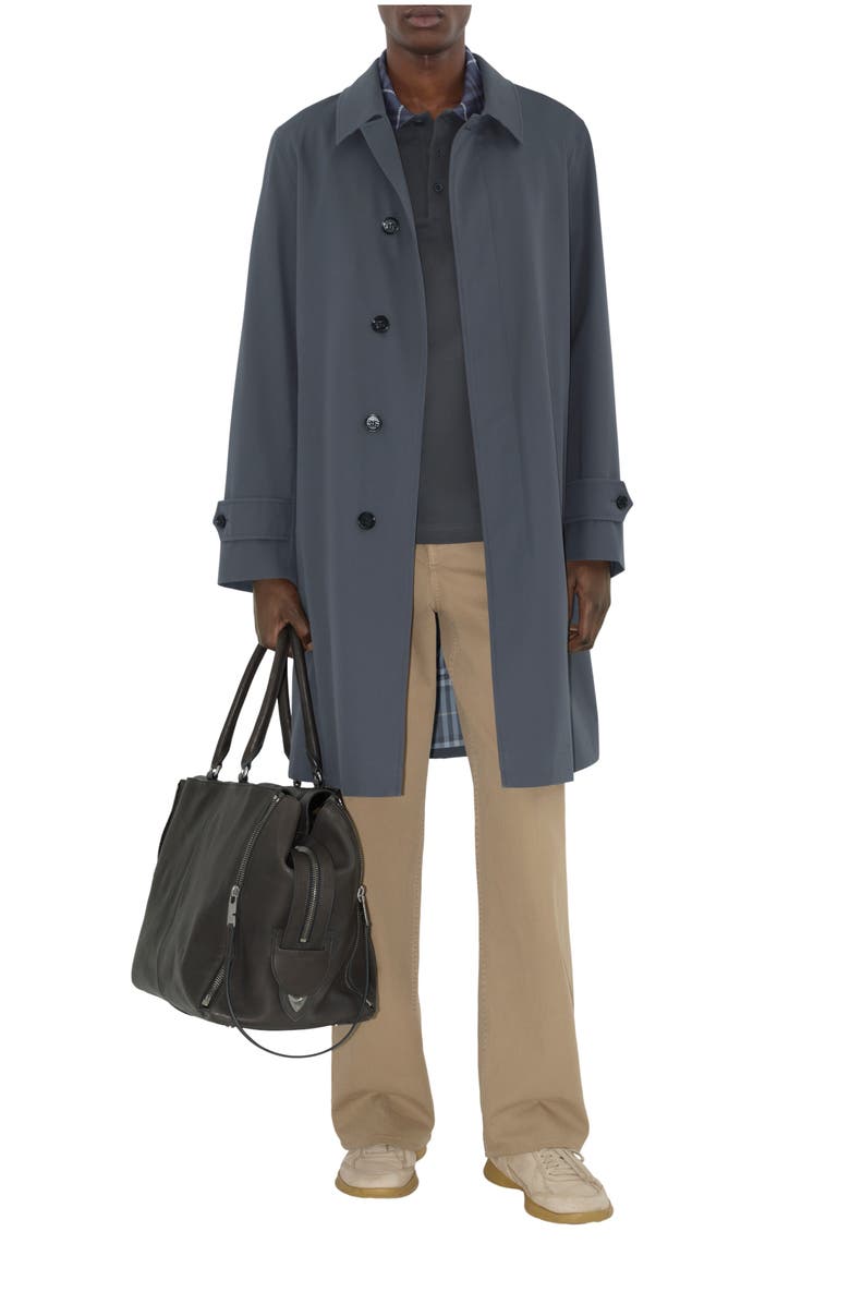 Burberry Check Collar Cotton Polo Shirt, Main, color, Magnet