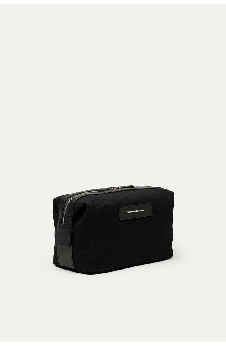 Want Les Essentiels Kenyatta Organic Cotton Canvas Toiletry Bag, Alternate, color, Black