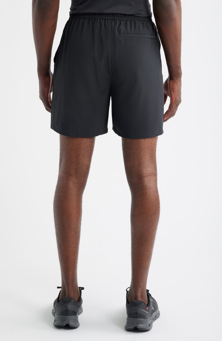 Zella Zelstretch 7-Inch Perforated Shorts, Alternate, color, Black Caviar
