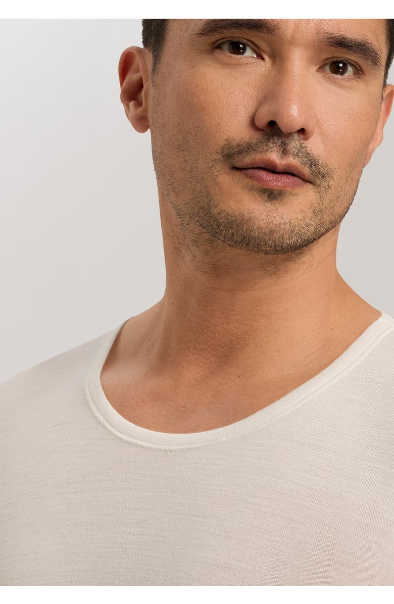 Hanro Woolen Silk Wool And Silk Fitted Top, Alternate, color, Cygne