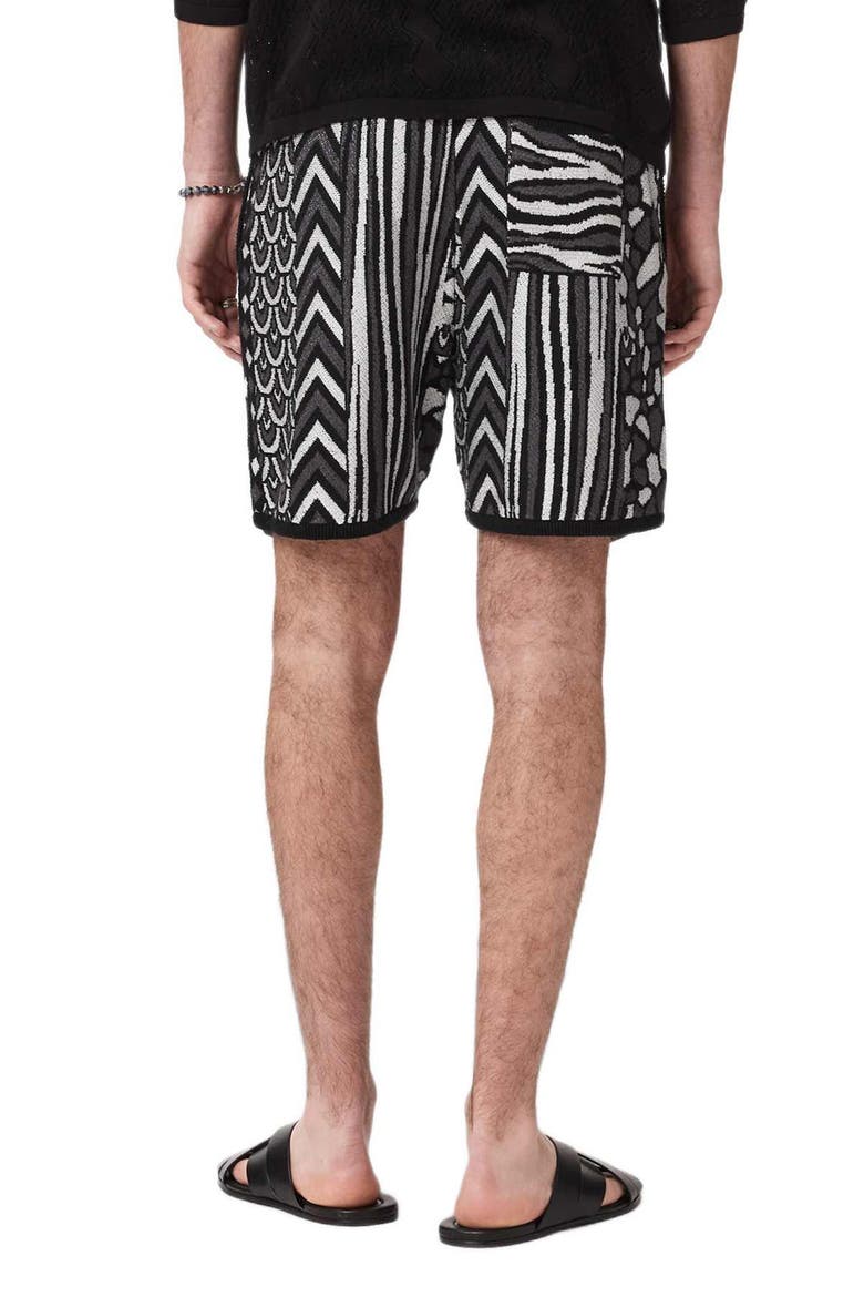 Burrows Abstract Pattern Knit Shorts, Alternate, color, BLACK