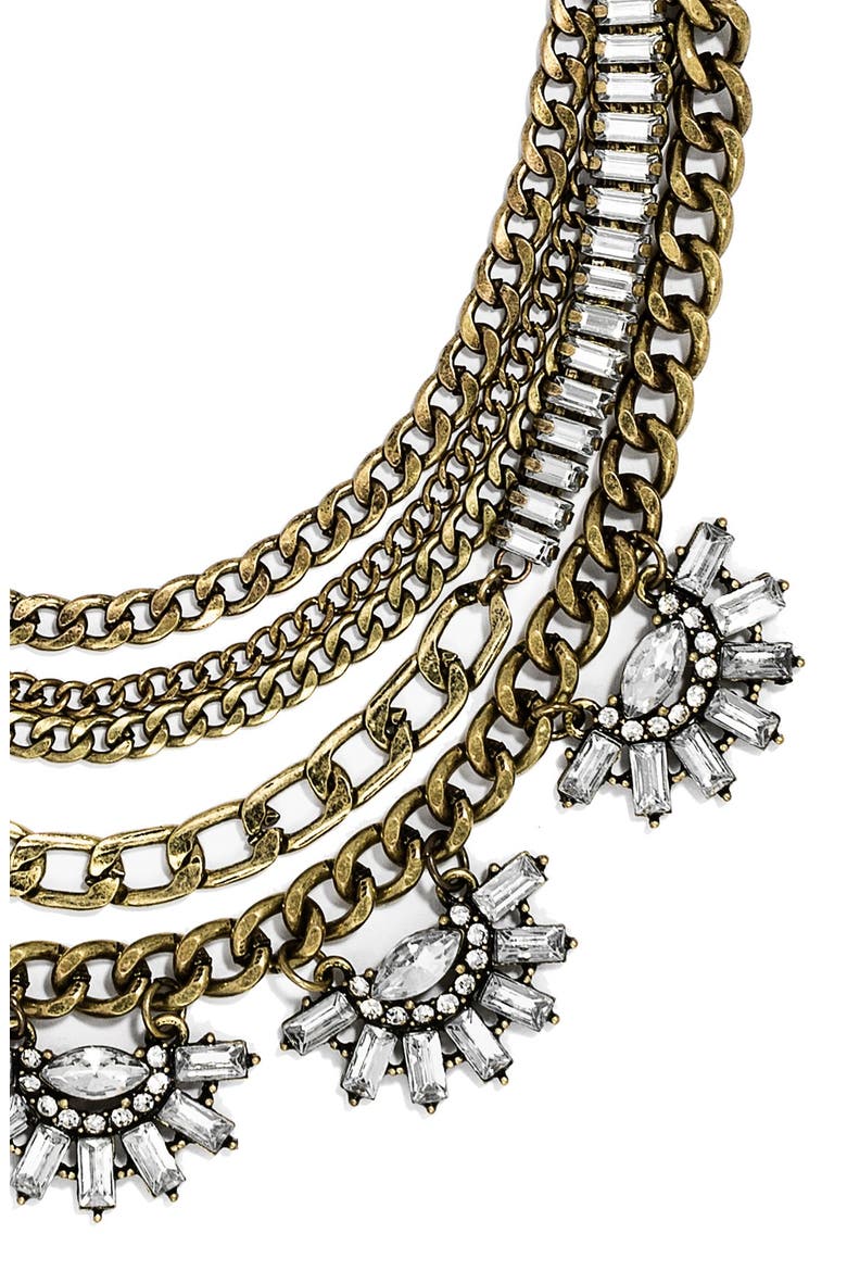 'Sundial' Chain Bib Necklace, Alternate, color, CLEAR/GOLD