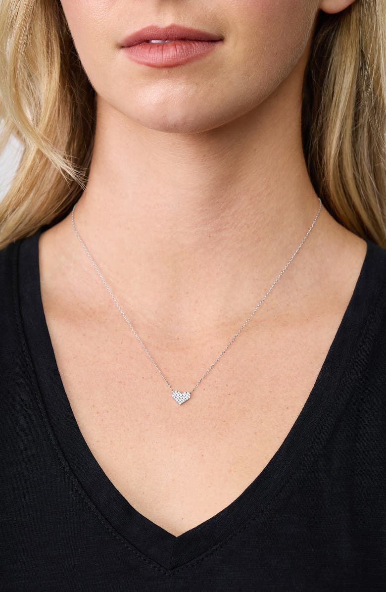 Bony Levy Liora 18K White Gold Pavé Diamond Heart Pendant Necklace, Alternate, color, 18K White Gold