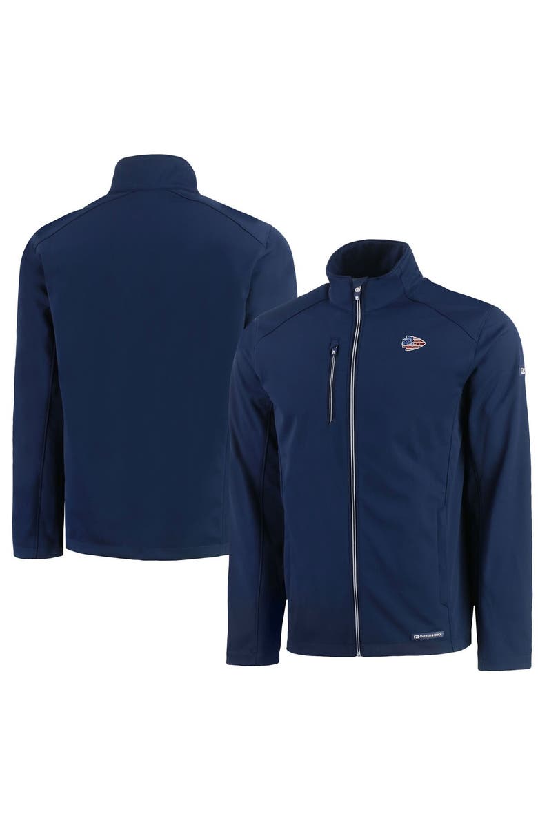 Cutter & Buck Men's Cutter & Buck Blue Kansas City Chiefs Americana Logo Evoke Eco Softshell Recycled Full-Zip Jacket, Main, color, 