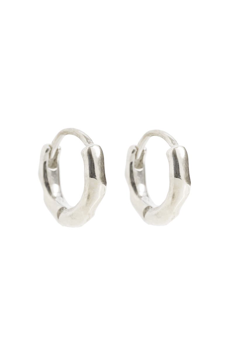 Freya Rose Silver Huggies Earrings, Main, color,