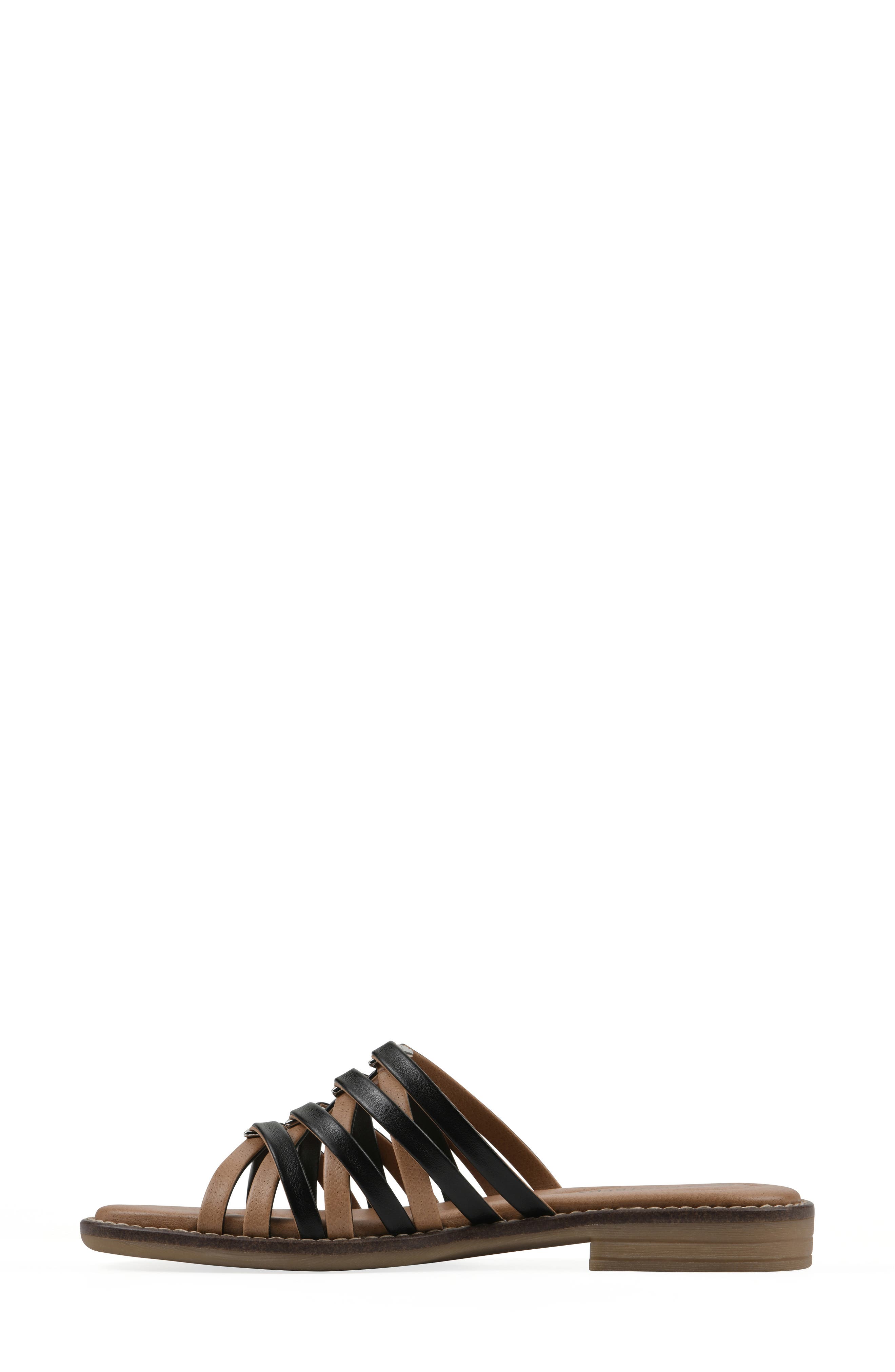 CLIFFS BY WHITE MOUNTAIN Mazy Slide Sandal, Alternate, color, Black Smooth