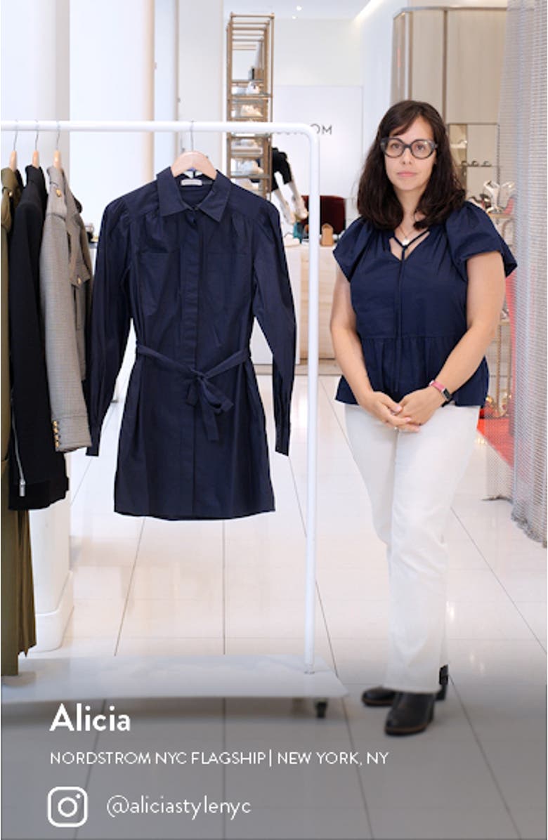 Mitch Long Sleeve Cotton Mini Shirtdress, sales video thumbnail