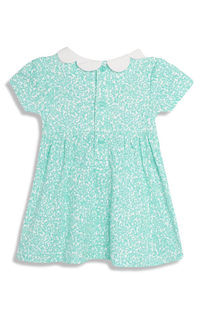 JOJO MAMAN BEBE Ditsy Floral Scallop Collar Dress & Bloomers Set, Alternate, color, Duck Egg