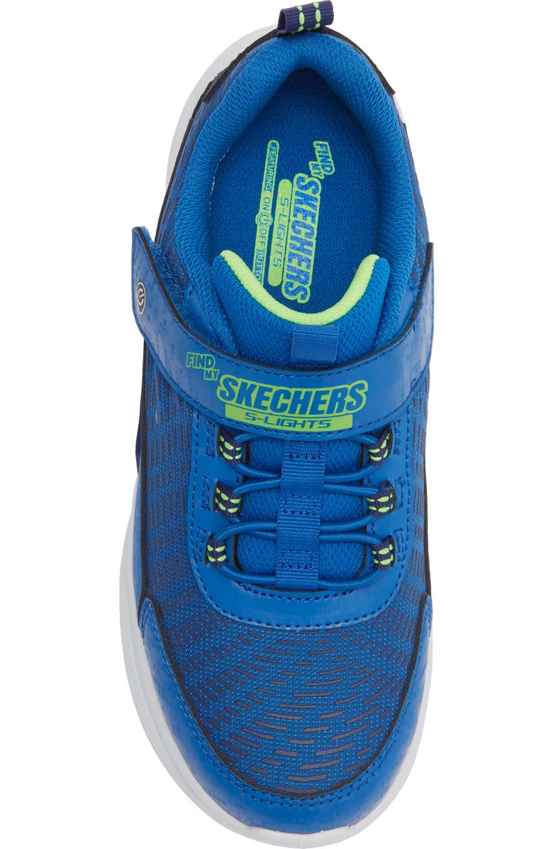 SKECHERS Kids' S-Lights Where's My Skechers? Sneaker, Alternate, color, Blue Lime