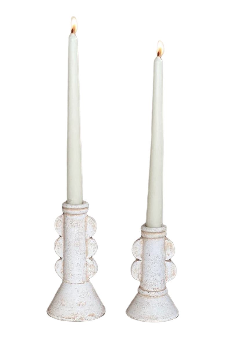 Luna Candle Holder, Alternate, color, White