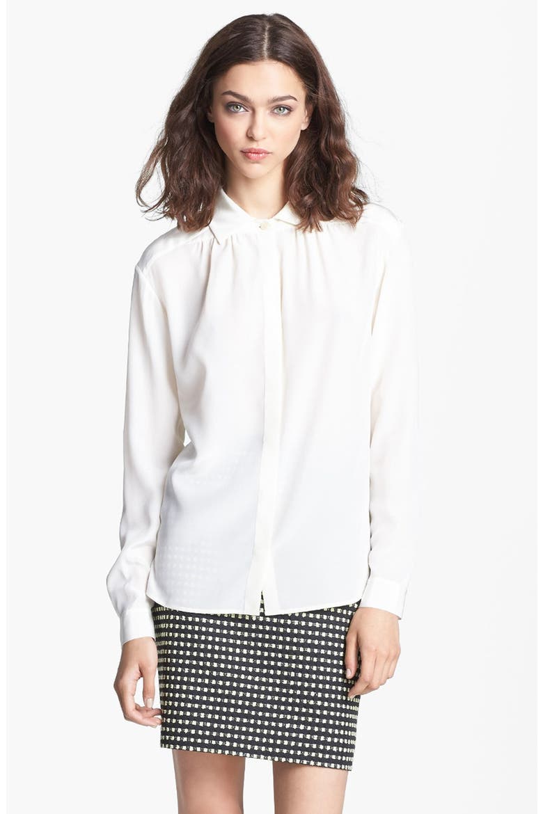 Crêpe de Chine Blouse (Nordstrom Exclusive), Alternate, color, CREAM VANILLA