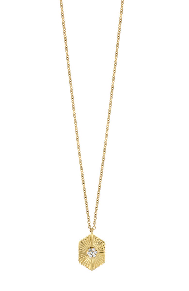 Bony Levy Kiera Diamond Petite Medallion Pendant Necklace, Main, color, 18K Yellow Gold